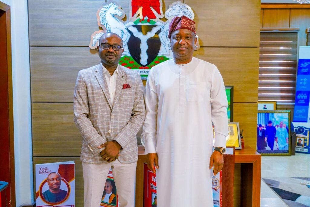 Minister of Interior, Dr. Olubunmi Tunji-Ojo with Minister of Aviation, Festus Keyamo at the meeting on undocumented foreigners